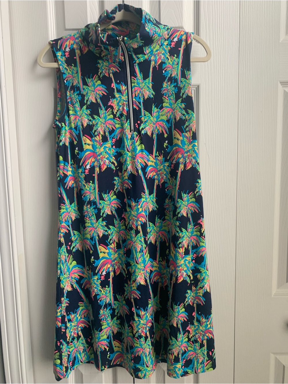 Anthony's Resort Wear Tropical Print Navy Dress ( SZ M)